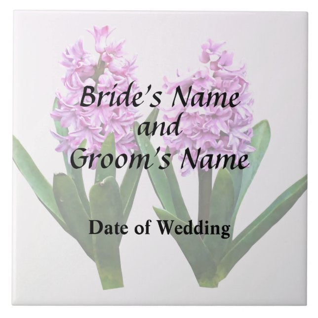 Pink Hyacinth Duo Wedding Products Ceramic Tile (Front)
