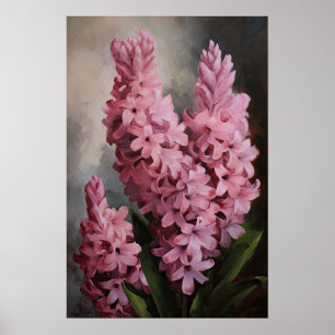 Pink Hyacinth Flower Art Print Poster