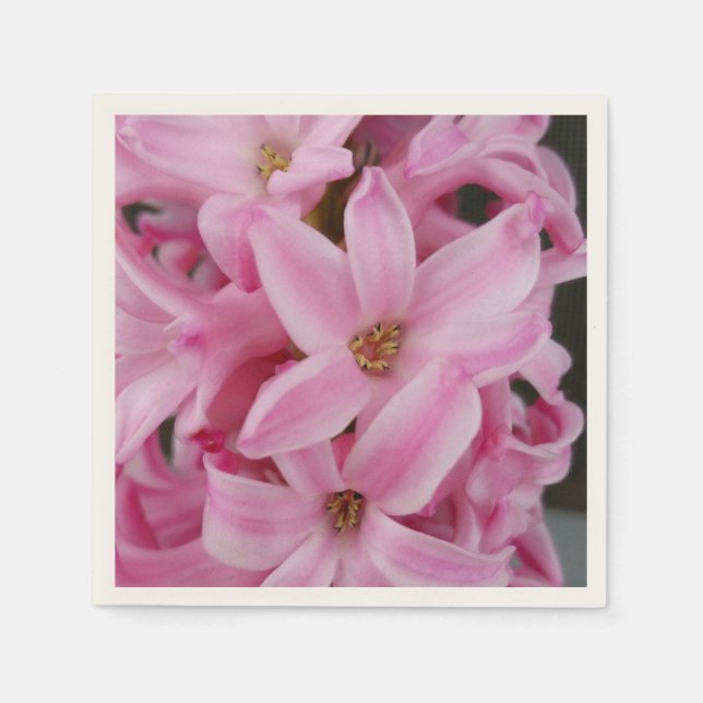 pink hyacinth flower napkin (Front)