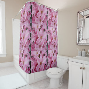 pink hyacinth flower shower curtain