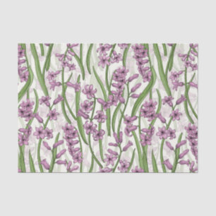 Pink Hyacinth flowers on natural white Tissue Paper