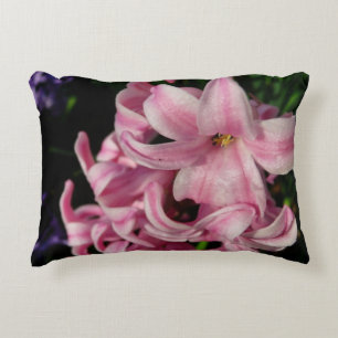 Pink Hyacinth Spring Floral Decorative Cushion