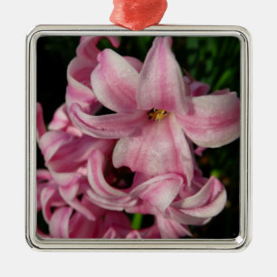 Pink Hyacinth Spring Floral Metal Ornament