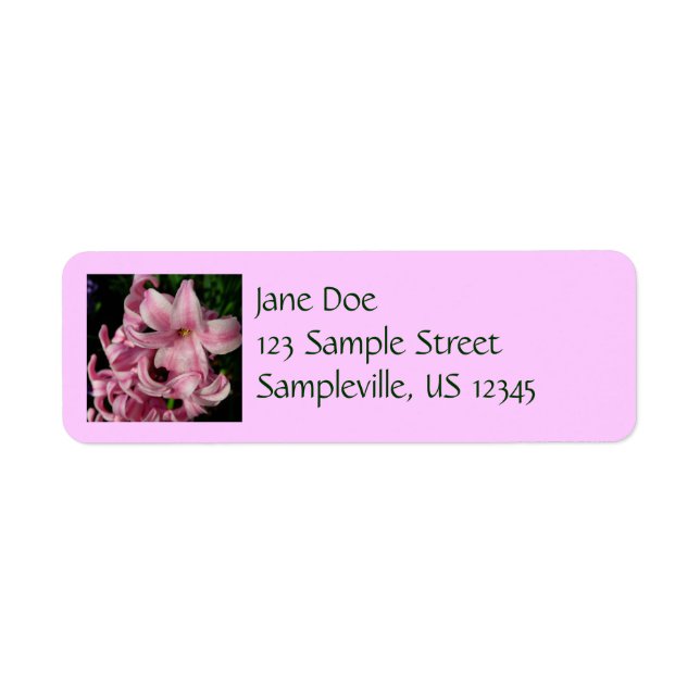 Pink Hyacinth Spring Floral Return Address Label (Front)