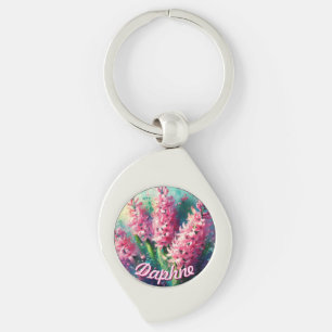 Pink Hyacinths Hyacinth Floral Personalised Key Ring