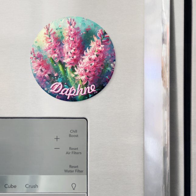 Pink Hyacinths Hyacinth Floral Personalised Magnet (In Situ (Fridge))