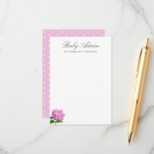 Pink Hydrangea Baby Advice Card
