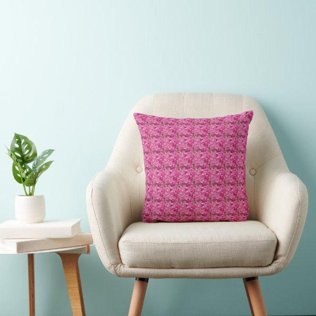 Pink Hydrangea Blooming Spring Floral Squares      Cushion (Chair)