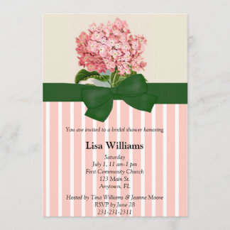Pink Hydrangea Bridal Shower Invitation