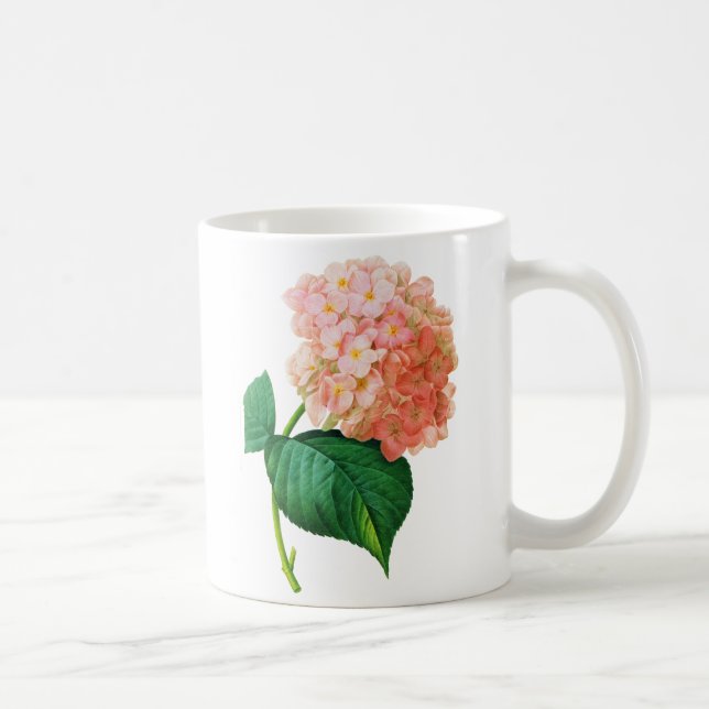 Pink Hydrangea by Pierre Joseph Redoute Coffee Mug (Right)