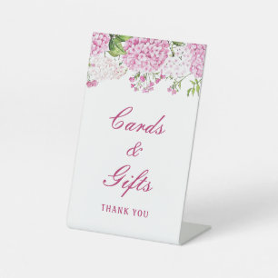 Pink Hydrangea Cards & Gifts Pedestal Sign