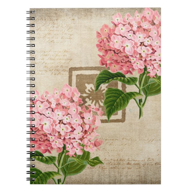 Pink Hydrangea Clusters II Notebook (Front)