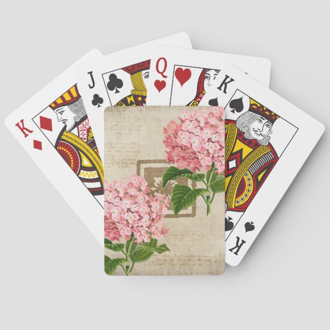 Pink Hydrangea Clusters II Playing Cards (Back)