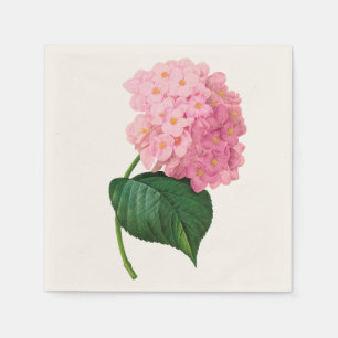 Pink Hydrangea Custom White Standard Napkin