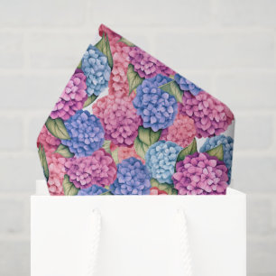 Pink Hydrangea Decoupage Paper, Botanical Floral Tissue Paper