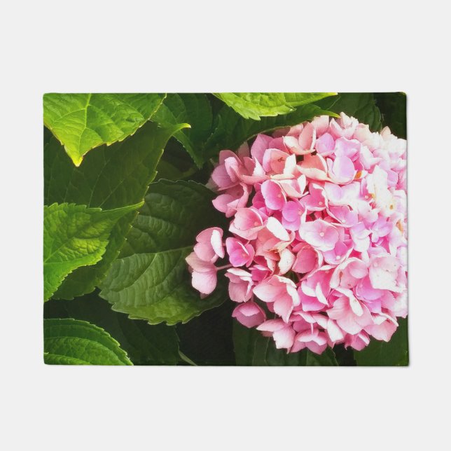 Pink hydrangea doormat (Front)