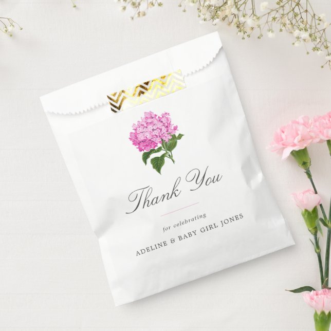 Pink Hydrangea Elegant Baby Boy Shower Favour Bag (Sealed)