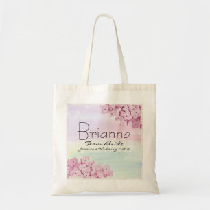 Pink Hydrangea Floral Team Bride Wedding Tote Bag