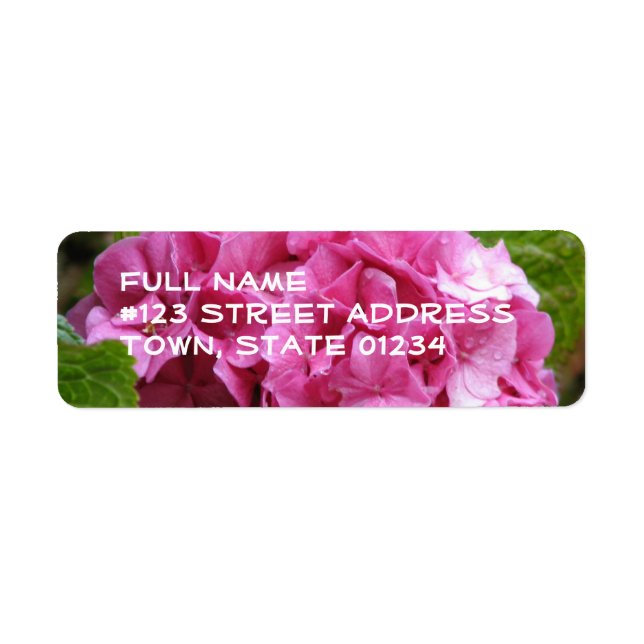 Pink Hydrangea Flower Mailing Label Return Address Label (Front)