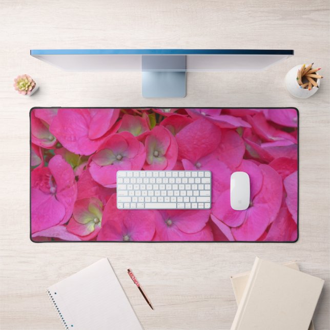 Pink Hydrangea Flower Petals Desk Mat (Office 1)