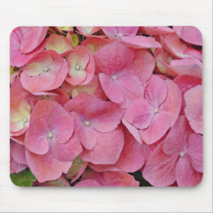 Pink Hydrangea Flowers Close Up Art Mouse Pad