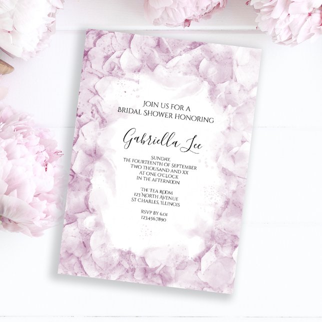 Pink Hydrangea Flowers Watercolor Bridal Shower  Invitation (Creator Uploaded)