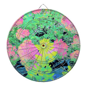 Pink Hydrangea Garden with Yellow Foliage Dartboard