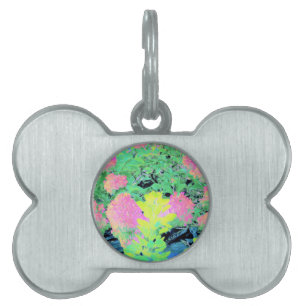 Pink Hydrangea Garden with Yellow Foliage Pet ID Tag