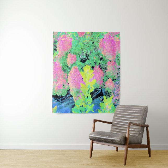 Pink Hydrangea Garden with Yellow Foliage Tapestry (In Situ)