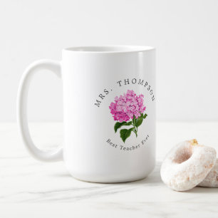 Pink Hydrangea Grand-millennial Best Teacher Coffee Mug