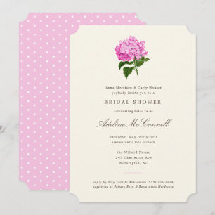 Pink Hydrangea Grandmillennial Bridal Shower Invitation