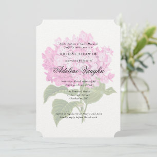 Pink Hydrangea Grandmillennial Bridal Shower Invitation