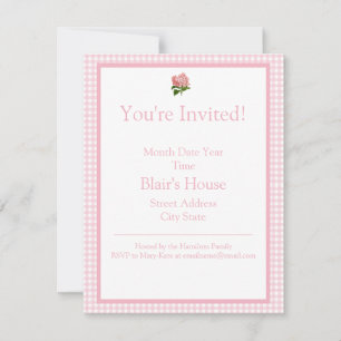 Pink Hydrangea Invitation