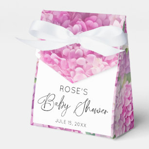 Pink Hydrangea Its a Girl Baby Shower Favour Box
