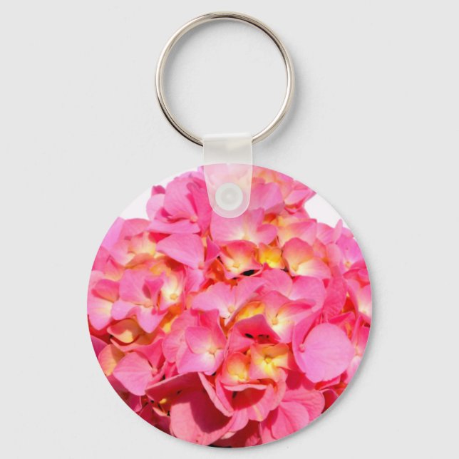 Pink Hydrangea Key Ring (Front)