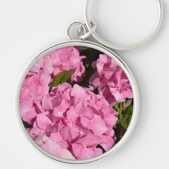  Pink Hydrangea Key Ring (Front)
