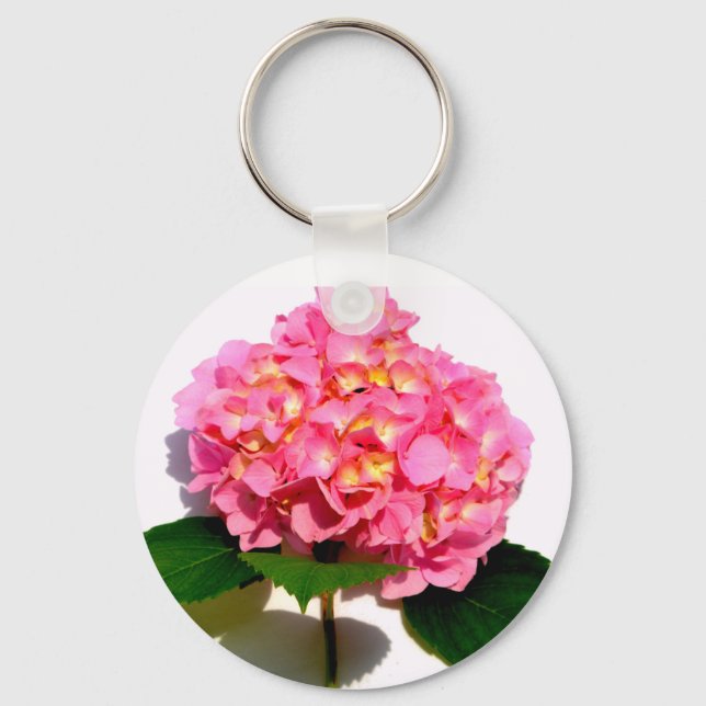 Pink Hydrangea Key Ring (Front)