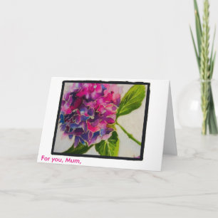 Pink hydrangea Mother's Day card
