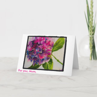 Pink hydrangea Mother's Day card