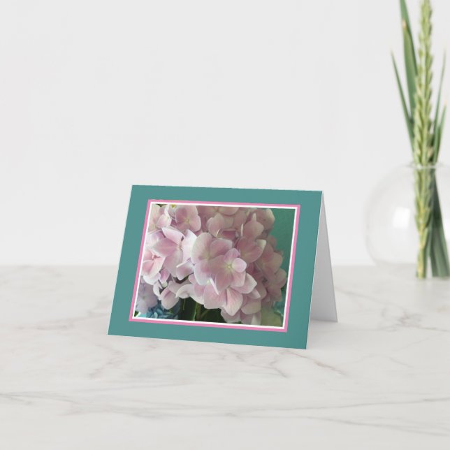 Pink Hydrangea Note Card (Front)