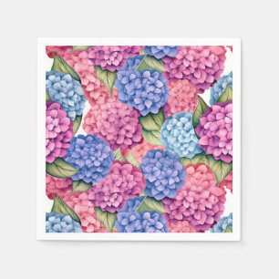 Pink Hydrangea Paper Napkin, Garden Wedding Shower Napkin