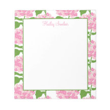 Pink Hydrangea Pattern Notepad