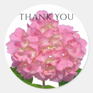 Pink hydrangea pink floral pink flower classic round sticker