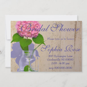 Pink hydrangea pink floral pink flower  invitation