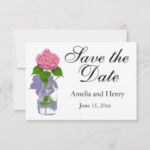 Pink hydrangea pink floral pink flower save the date