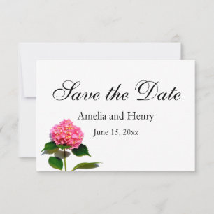 Pink hydrangea pink floral pink flower save the date