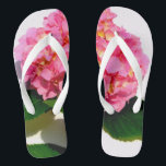 Pink Hydrangea pink floral pink flower Thongs<br><div class="desc">"A captivating photograph of a romantic pink hydrangea from my gardens,  capturing their lush,  delicate petals and the rich,  regal hues that evoke a sense of mystery and passion."</div>
