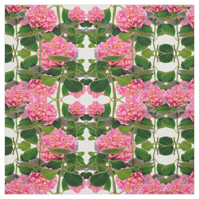 Pink hydrangea pink flower pink floral fabric (Swatch)