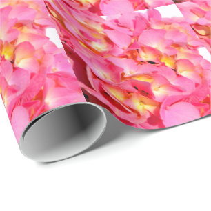Pink hydrangea pink flower pink floral wrapping paper