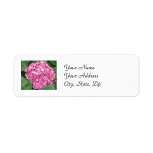Pink Hydrangea Return Address Label